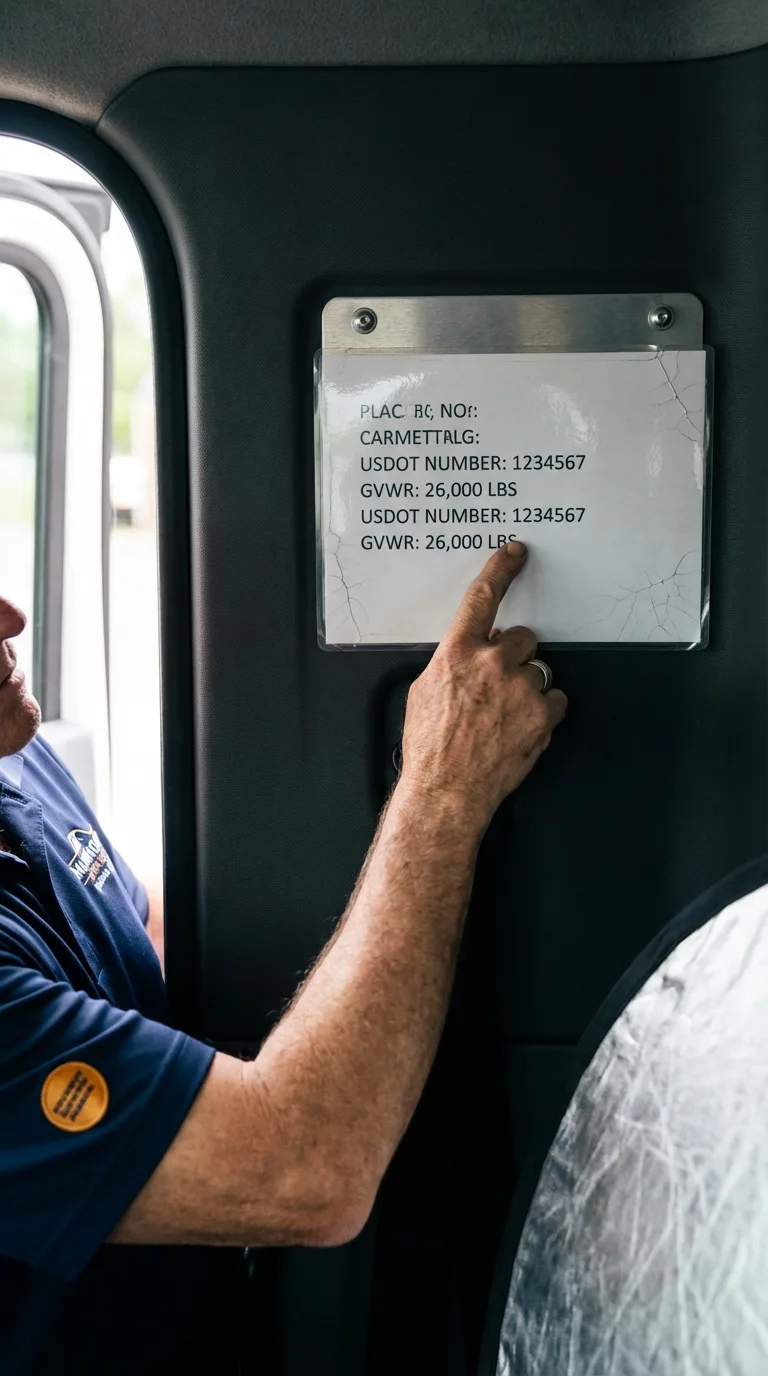 USDOT licensing placard verification in Hollis
